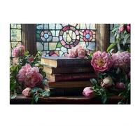 2000 Piece Jigsaw Puzzles for Adults, Magic Book Puzzles for Adults, Gift for Women, Christmas, Family Wooden Puzzle Educational Games, Challenging Adult Jigsaws, Box Packaging, Peony Pattern J-49