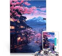 2000 Piece Jigsaw Puzzles for Adults Neon Tokyo Sakura Street Hands-on-Spiel mit passendem Poster und Quizblatt70x100cm