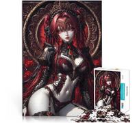 2000 Piece Jigsaw Puzzles for Adults Red-Haired Anime Woman in Black Lace Analyse und Logik Wanddekoration70x100cm