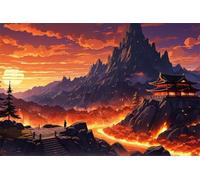 2000 Piece Jigsaw Puzzles for Adults Red Sun Mountain, Puzzles 2000 Pieces for Adults, 40x28 inch Difficult Jigsaw Puzzles with Letters on Back, Fun puzzle for Family Activity