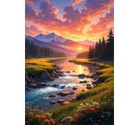 2000 Piece Jigsaw Puzzles for Adults - River Jungle Sunrise - Decorative Wall Art Gift for Adults & Families - 39.4x27.56 inch - with Poster & Letters on Back