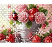 2000 Piece Jigsaw Puzzles for Adults, Rose bucket Wooden Puzzle Hard Difficult Challenging Puzzle, jigsaw Puzzle 39.2 x 27.8 inches, Stress Relief Wall Decor, Educational Games, w0-573