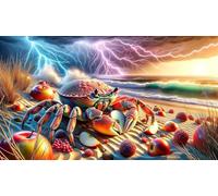 2000 Piece Jigsaw Puzzles for Adults,Seaside Crab Fruit,Challenging Art Puzzle with Poster, Stress Relief Game for Wall Decor, Birthday Gift for Men and Women (39.37 x 27.56 Inch)