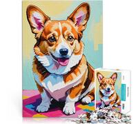 2000 Piece Jigsaw Puzzles for Adults Smiling Corgi Painting Quizspiel eignet sich ideal als Geschenk für die ganze Familie70x100cm