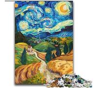 2000 Piece Jigsaw Puzzles for Adults Starry Night Van Gogh Staycation Kill Time with Fully Interlocking Randomly Shaped Pieces 70x100cm