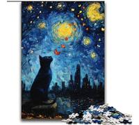 2000 Piece Jigsaw Puzzles for Adults Starry Sky Black Cat Learning Educational Toys Family Games Enhance Love between Couples 70x100cm
