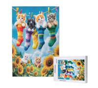 2000 Piece Jigsaw Puzzles for Adults,Sunflower Jigsaw Puzzles for Adults, Wooden Puzzle with Gift Box,Cat Jigsaws for Family Educational Games, Unique Gifts for Women/Men, Home Wall Decor,ML-1085