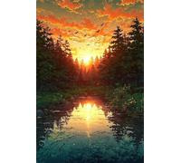 2000 Piece Jigsaw Puzzles for Adults Sunset Jungle River Challenging Puzzle Educational Games Puzzle for Adults 2000 Pieces Family Game Great Gift Idea, 39.4 x 27.6 inch
