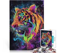 2000 piece jigsaw puzzles for adults & teenagers “Neon Painted Tiger” Made of cardboard,for and 14 years and over Brain Teaser game Christmas Birthday Gift。size:70x100cm/27.5x39.3inch