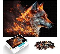 2000 Piece Jigsaw Puzzles for Adults teenagers Wolf made by fire Made of cardboard Suitable for people aged 14 and above Intellectual Game Family Fun Gift。size：70x100cm/27.5x39.3inch