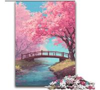 2000 Piece Jigsaw Puzzles for Adults & Teens Bridge Under Cherry Blossoms Educational Family Game Is Ideal As Gifts for The Whole Family for 14+ 70x100cm