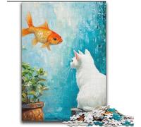 2000 Piece Jigsaw Puzzles for Adults & Teens Cat And Goldfish Educational Family Game Is Ideal As Gifts for The Whole Family for 14+ 70x100cm