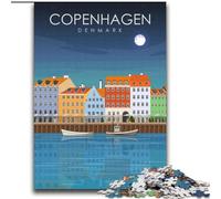 2000 Piece Jigsaw Puzzles for Adults & Teens Copenhagen Denmark Art, Family Game for And Unique Home Decor And Gifts for Age 14 70x100cm