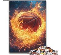 2000 Piece Jigsaw Puzzles for Adults & Teens Flame Basketball Stress Reliever Difficult Challenge Every Piece Is Unique - Challenging Family Fun Game 70x100cm
