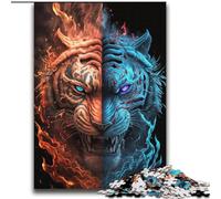 2000 Piece Jigsaw Puzzles for Adults & Teens Ice And Fire Tiger Challenging Game And Family Play A Work of Art for Age 14 70x100cm