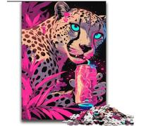 2000 Piece Jigsaw Puzzles for Adults & Teens Pink Leopard,Toys Educational Games Stress Relieving Parent-child Interaction 70X100cm
