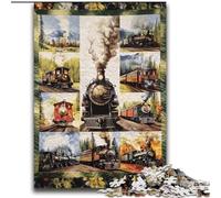2000 Piece Jigsaw Puzzles for Adults & Teens Train Collage Stress Reliever Difficult Challenge Every Piece Is Unique - Challenging Family Fun Game 70x100cm