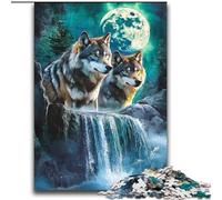 2000 Piece Jigsaw Puzzles for Adults & Teens Wolf Under The Moon Challenging Game And Family Play A Work of Art for Age 14 70x100cm