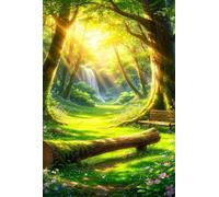 2000 Piece Jigsaw Puzzles for Adults - Waterfall Jungle - Decorative Wall Art Gift for Adults & Families - 39.4x27.56 inch - with Poster & Letters on Back