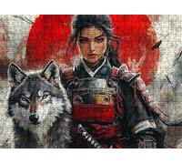 2000 Piece Jigsaw Puzzles for Adults, Wolf warrior Wooden Puzzle Hard Difficult Challenging Puzzle, jigsaw Puzzle 39.2 x 27.8 inches, Stress Relief Wall Decor, Educational Games, w0-479