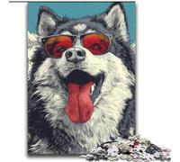 2000 Piece Jigsaw Puzzles for Teenagers Alaskan Malamute Challenging To Complete But Fun And Humorous with Matching Poster And Trivia Sheet 70x100cm