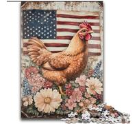 2000 Piece Jigsaw Puzzles for Teenagers American Flag Rooster Challenging Game Toys Deal As Gifts for The Whole Family for Ages 14+ 70x100cm