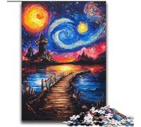 2000 Piece Jigsaw Puzzles for Teenagers Bridge Under The Night Sky Challenging To Complete But Fun And Humorous with Matching Poster And Trivia Sheet 70x100cm