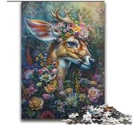 2000 Piece Jigsaw Puzzles for Teenagers Floral Deer Artistic Wall Decor & Birthday Gift Idea for Friends, Home Office 70x100cm