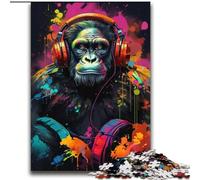 2000 Piece Jigsaw Puzzles for Teenagers Gifts A Gorilla with Headphones Educational Games Home Decoration Artists Collection, Fine Art 70x100cm