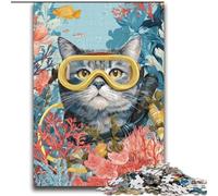 2000 Piece Jigsaw Puzzles for Teenagers Gifts Diver Cat,learning Educational Toys Fun at Home Activities,Birthday Present,Travel Gifts 70X100CM