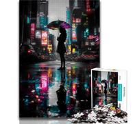 2000 Piece Jigsaw Puzzles for Teenagers Gifts Girl Holding An Umbrella,Stress Reliever Difficult Challenge with Matching Poster And Trivia Sheet 70x100cm