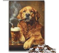 2000 Piece Jigsaw Puzzles for Teenagers Gifts Golden Retriever Smoking Challenging Family Activity Games DIY Toy for Home Wall Decor Gifts 70x100cm