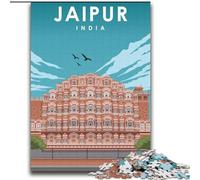 2000 Piece Jigsaw Puzzles for Teenagers Gifts Jaipur India Travel Poster, Game Toys Every Piece Is Unique - Challenging Family Fun Game for for Age 14 70x100cm