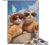 2000 Piece Jigsaw Puzzles for Teenagers Gifts Orange Cat Taking Selfie Educational Games Home Decoration Artists Collection, Fine Art 70x100cm
