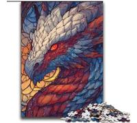 2000 Piece Jigsaw Puzzles for Teenagers Gifts Stained Glass Dragon for Ages 14 And over For Family Fun & Game Night Gift Toys 70x100cm