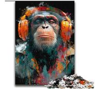2000 Piece Jigsaw Puzzles for Teenagers Gorilla with Headphones,Family Entertainment Toys with Matching Poster And Trivia Sheet 70X100CM