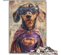 2000 Piece Jigsaw Puzzles for Teenagers Hero Dachshund Challenging To Complete But Fun And Humorous with Matching Poster And Trivia Sheet 70x100cm