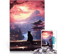 2000 Piece Jigsaw Puzzles for teenagers Jigsaw The Moon Night Cat Japan Hands-on-Spiel Eltern-Kind-Interaktion70x100cm