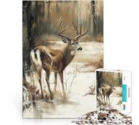2000 Piece Jigsaw Puzzles for teenagers Jigsaw Whitetail Deer in Winter Woods Familienspaß Gutes Geschenk70x100cm