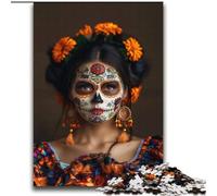 2000 Piece Jigsaw Puzzles for Teenagers Mexican Skull Girls Challenging To Complete But Fun And Humorous with Matching Poster And Trivia Sheet 70x100cm