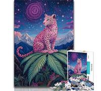 2000 Piece Jigsaw Puzzles for Teenagers Pink Leopard,Toys Educational Games Stress Relieving Artists Collection,Fine Art 70x100cm