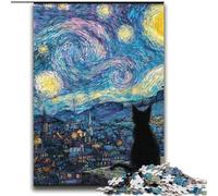 2000 Piece Jigsaw Puzzles for Teenagers Van Gogh Night Sky Cat Decompressing Intellectual Educational Toy Secret Santa Gifts 70x100cm