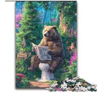 2000 Piece Jigsaw Puzzles Grizzly Bear on The Toilet Help The Brain Exercise Addictive Toys to Cultivate Patience Perfect Decoration 70x100cm