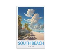 2000 Piece Jigsaw Puzzles，South Beach Florida Posters Challenging Puzzles, Puzzle Game for The Whole for Women, Gifts for Men 100x70cm