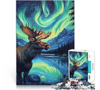 2000 Piece Jigsaws for Adults “Aurora Stag Deer northern” Made of cardboard，for and from 14 years and over Challenge Toy great size：70x100cm/27.5x39.3inch