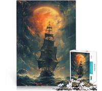 2000 Piece Jigsaws for Adults Pirate Ship Adventures pädagogische Herausforderung mit passendem Poster und Quizblatt70x100cm