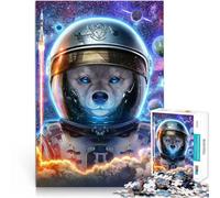 2000 Piece Jigsaws for Adults Puzzle Akita Dog Astronaut Space Made of cardboard，for age 14+ Puzzle for Gift For Birthdays。size：70x100cm/27.5x39.3inch