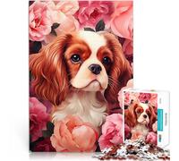 2000 Piece Jigsaws for Adults Puzzle Cavalier King Charles Spaniel in Roses Analyse und Logik Perfekte Dekoration70x100cm