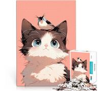 2000 Piece Jigsaws for Adults Puzzle cute cats and birds Herausforderndes Spiel Wunschliste mit dem Weihnachtsmann70x100cm