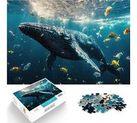 2000 Piece Jigsaws for Adults Puzzle Humpback Whale Underwater DIY-Spielzeug mit passendem Poster und Quizblatt70x100cm